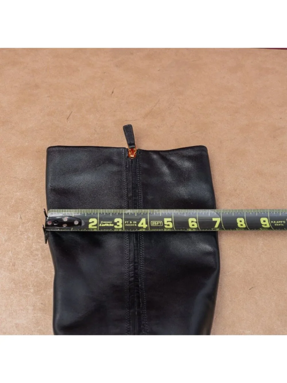 Tory Burch Women 55mm Black Leather T Logo Zip Fashion Party Knee Boots sz 7